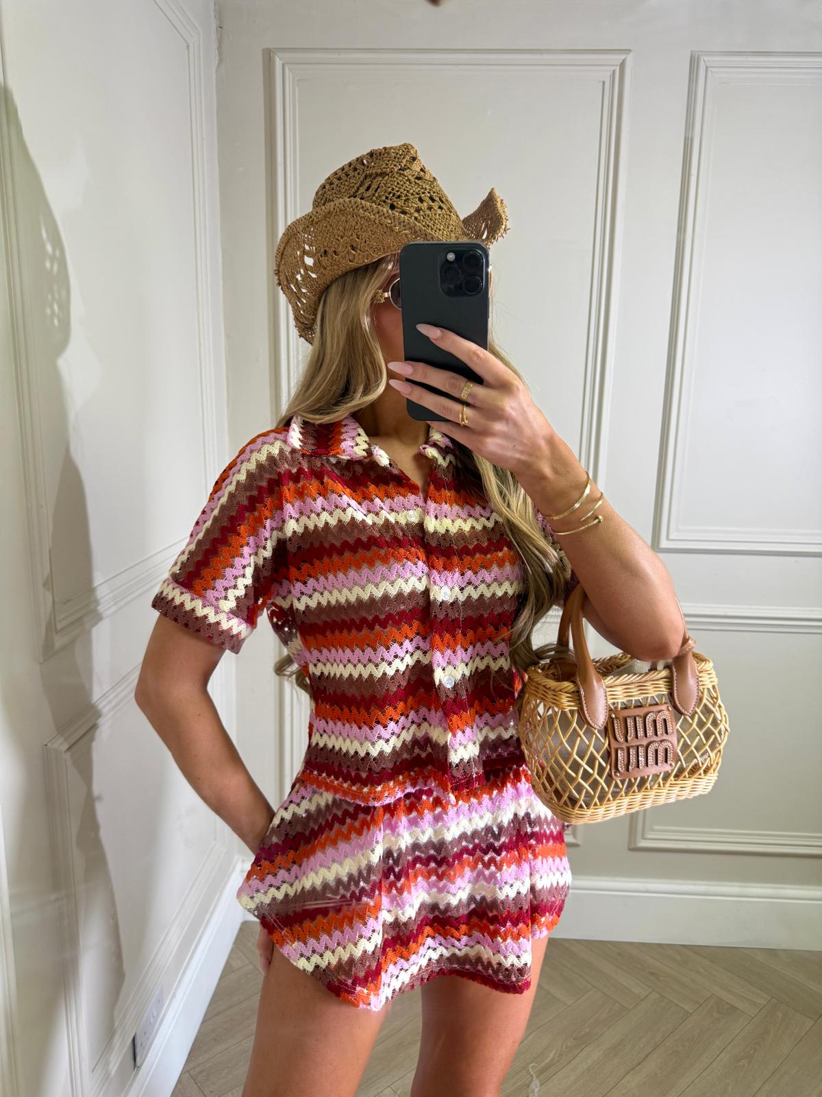 Pattern two piece - red