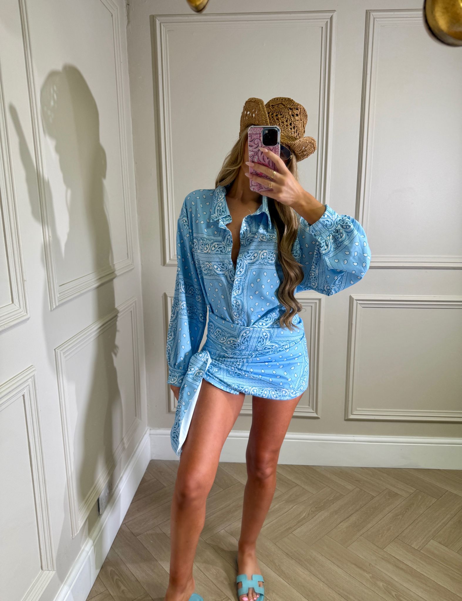 Bandana wrap co-ord - blue