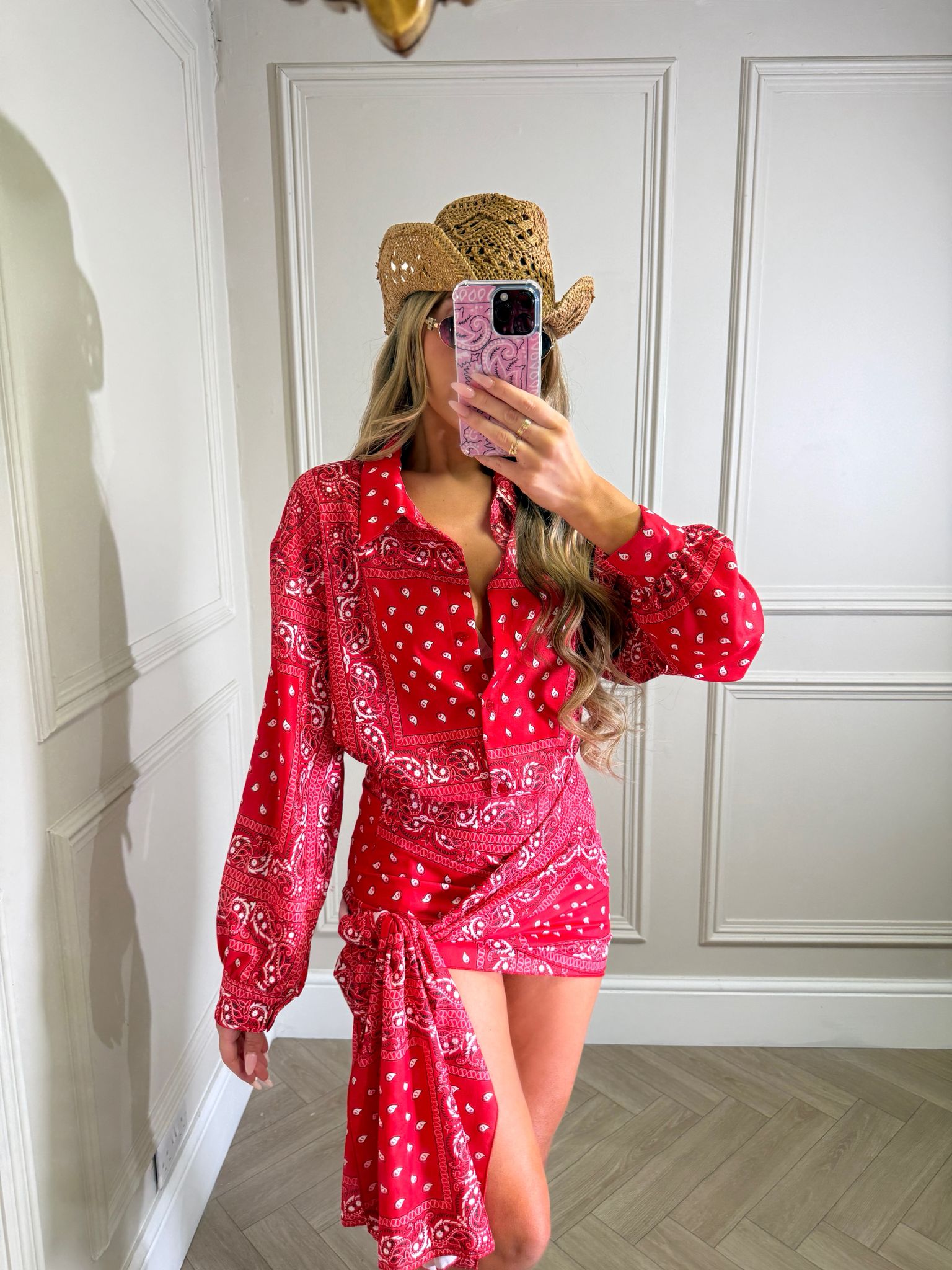 Bandana wrap co-ord - red