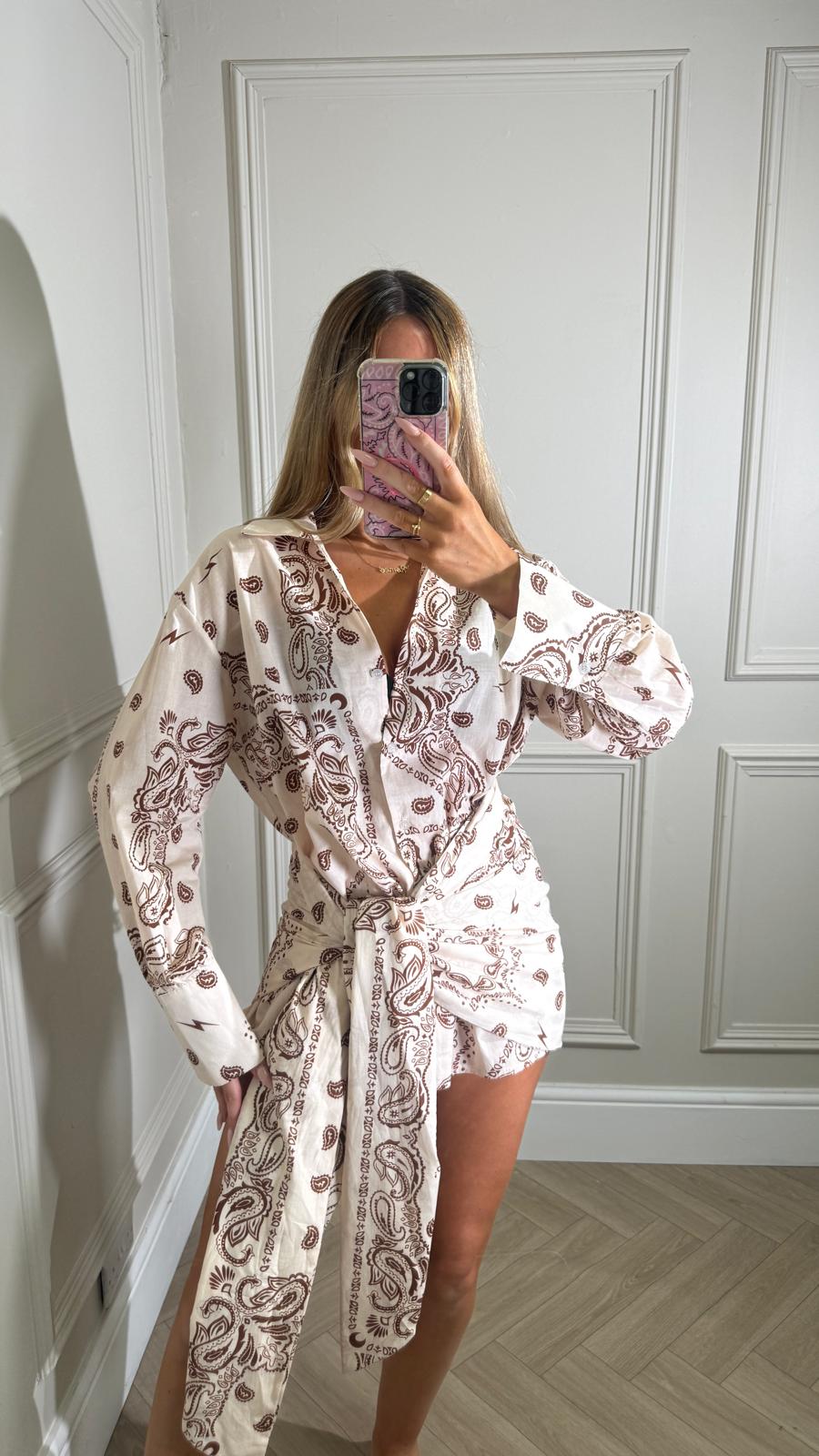 Wrap bandana co-ord - cream