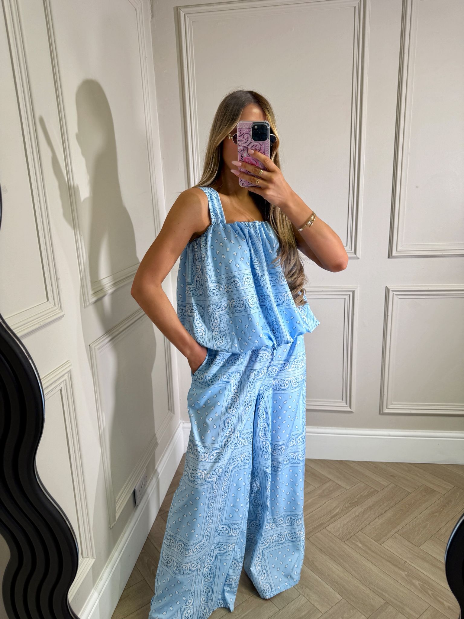 Yasmin trouser co-ord - bandana blue