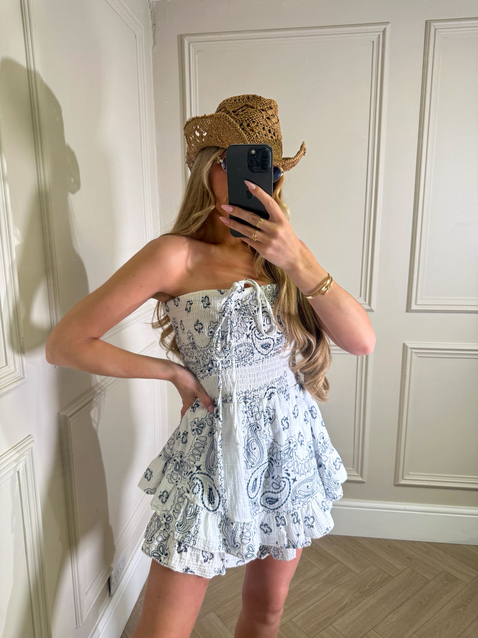 Bandeau bandana playsuit - white