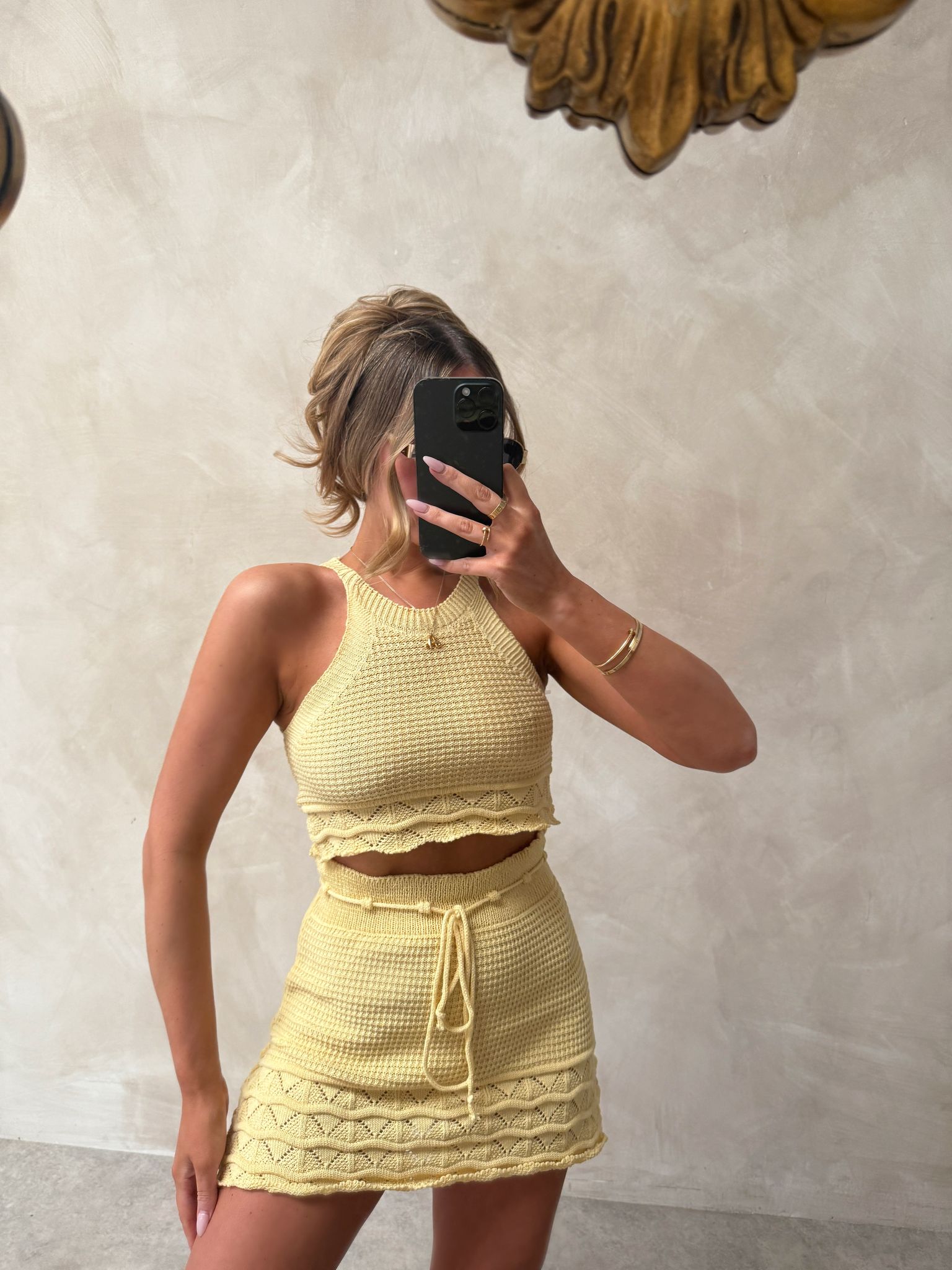 Crochet skirt 2 piece - yellow