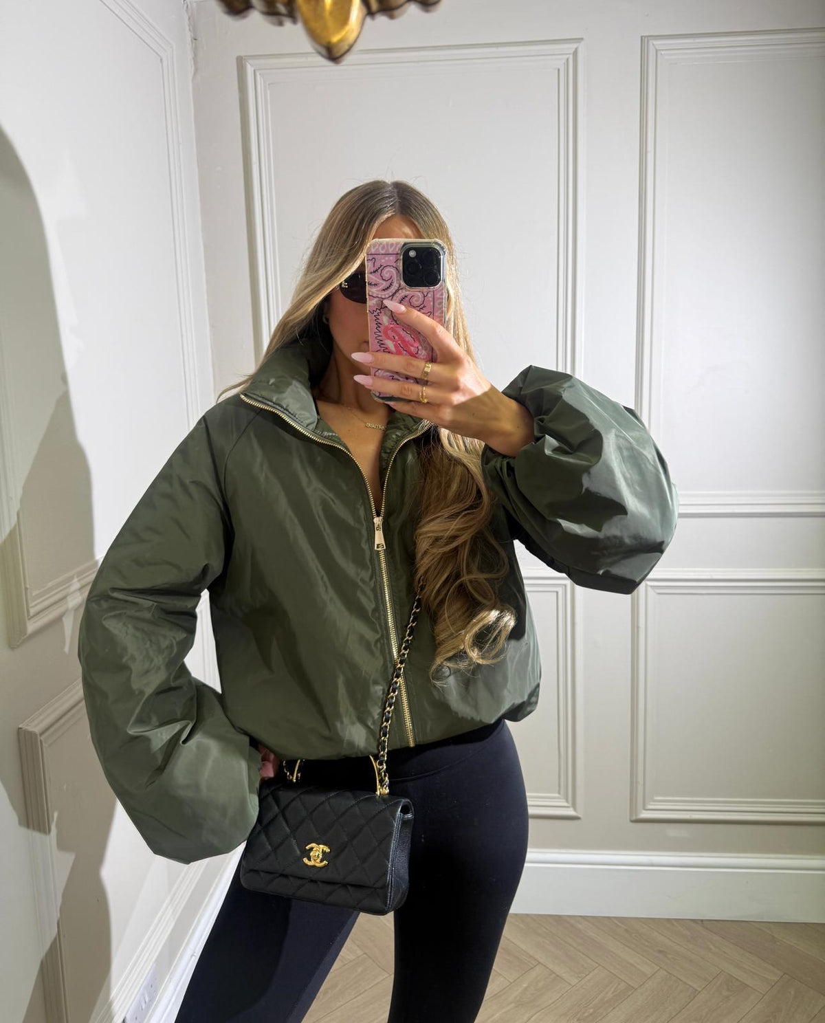 Gold zip jacket - khaki