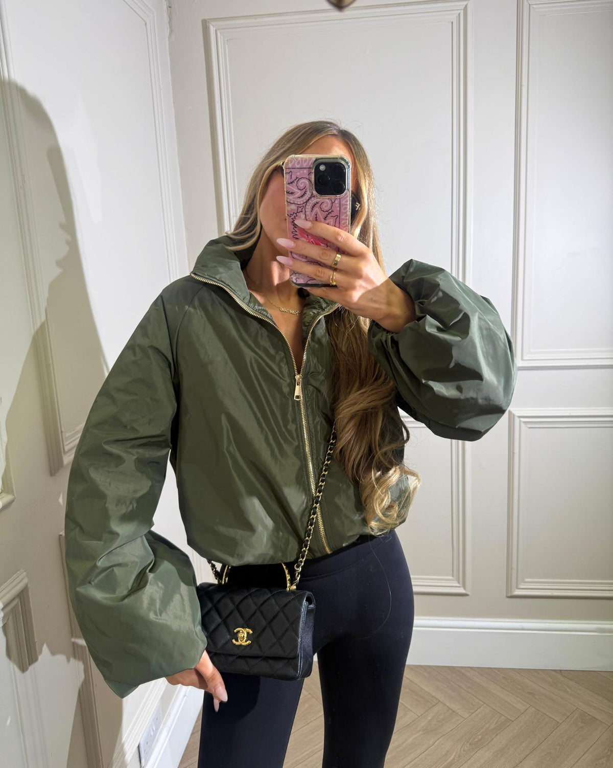 Gold zip jacket - khaki