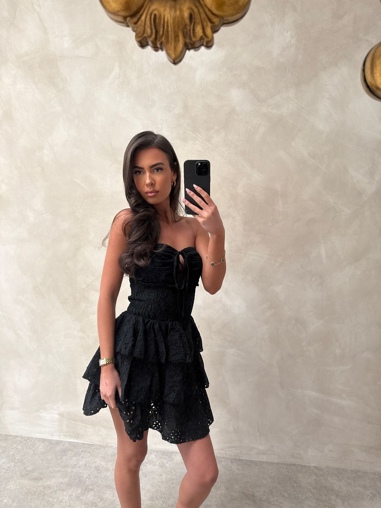 Ava bandeau dress - black