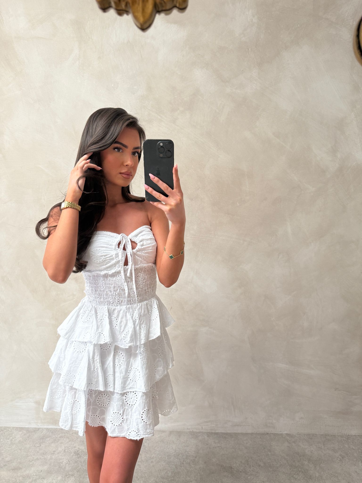 Ava bandeau dress - white