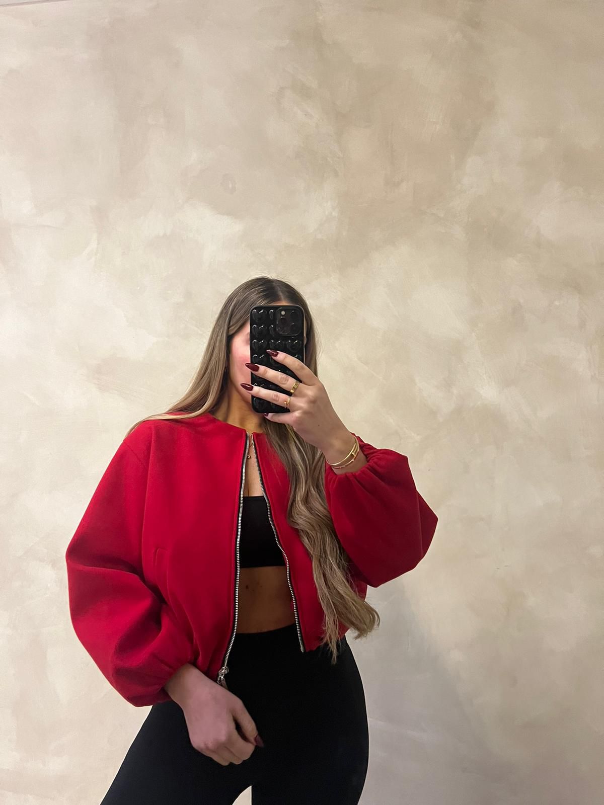 bomber jacket - red