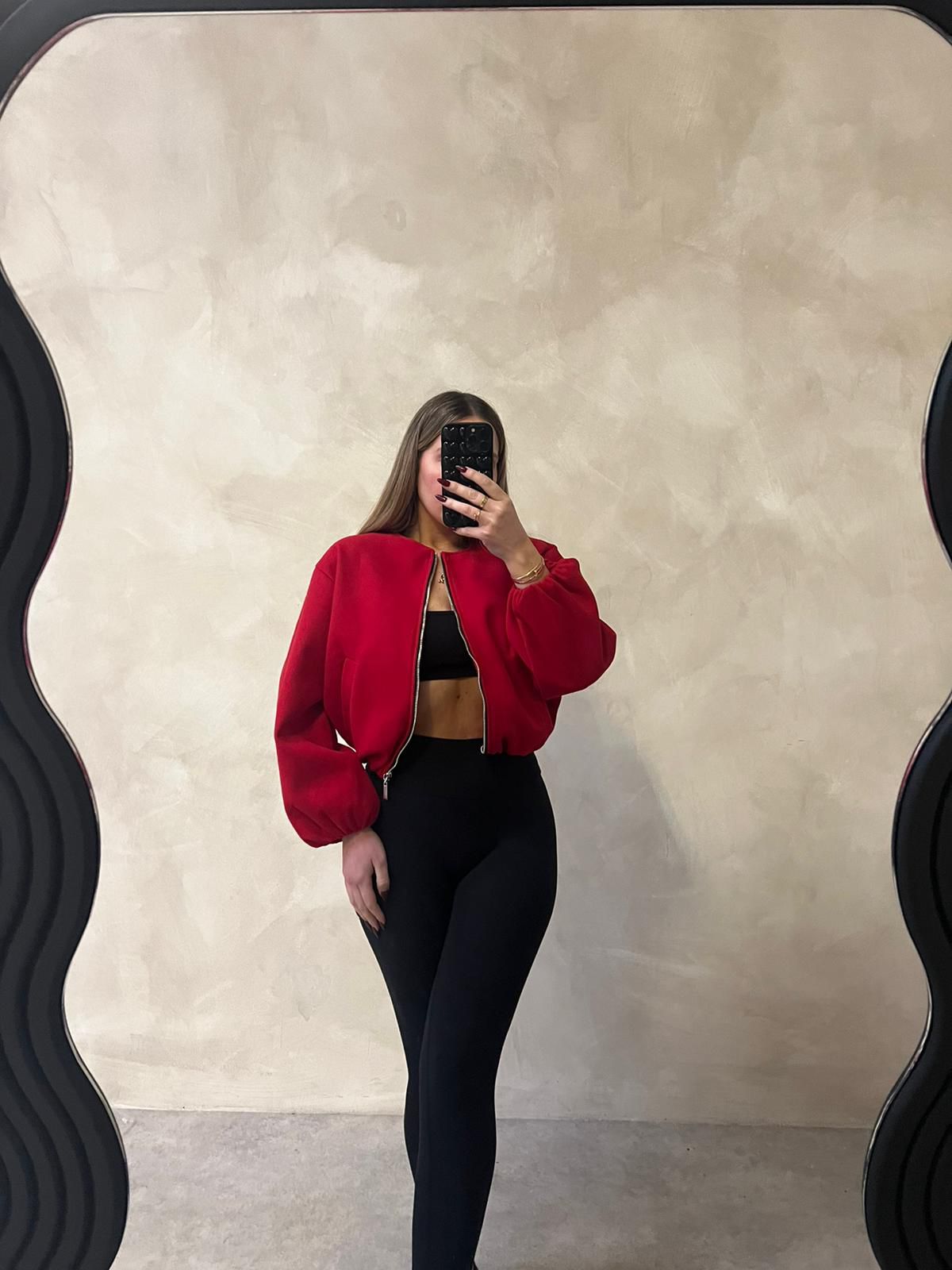 bomber jacket - red