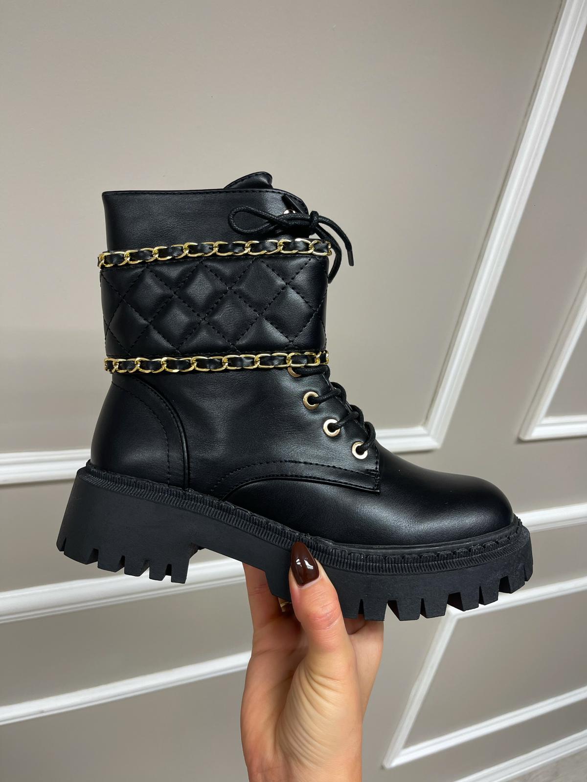 Biker Boots Gold Chain